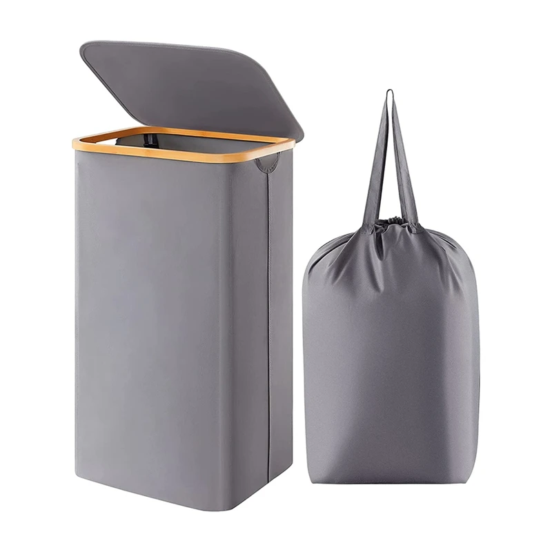100L Laundry Basket With Lid, Large Foldable Laundry Hamper With Bamboo Handles And A Removable Laundry Bag
100L Laundry Basket With Lid, Large Foldable Laundry Hamper With Bamboo Handles And A Removable Laundry Bag