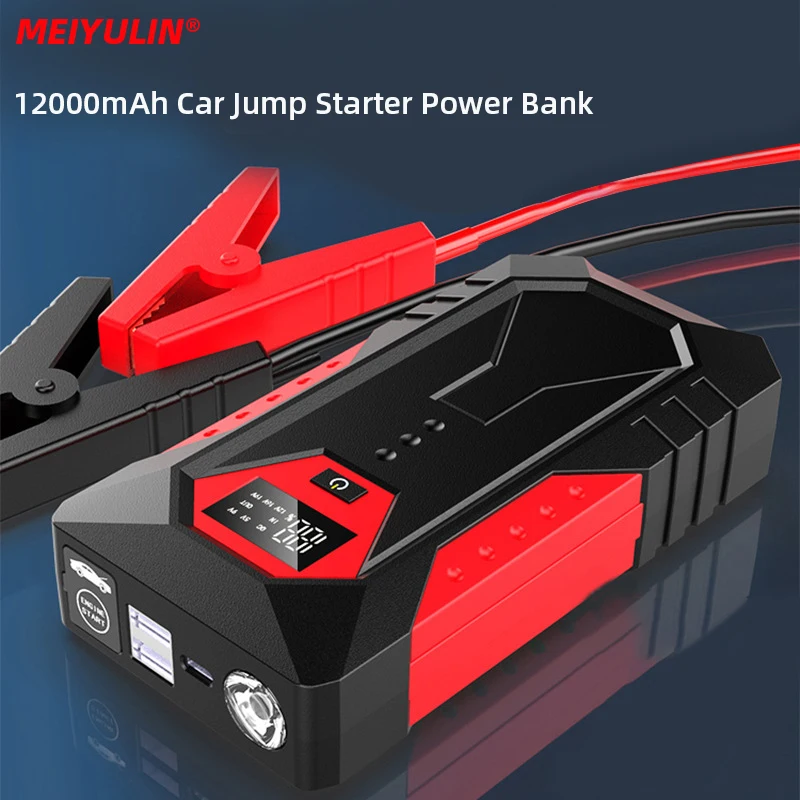 

Car Jump Starter 12000mAh Battery Charger 600A Emergency Power Bank Station Booster With LED Lighting Start Device for 12V Cars