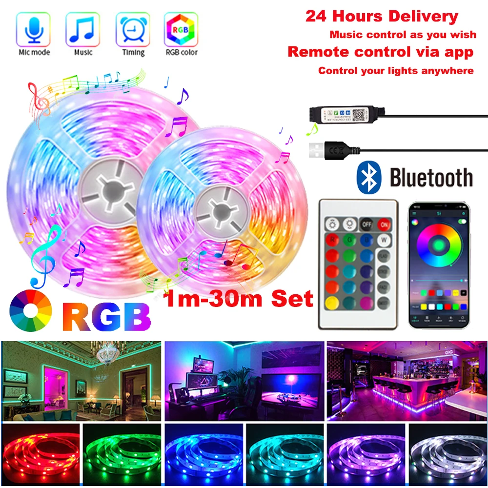 LED Lights for Room Color RGB Tape LED 3535 1-30m Set LED Strip Light Decoration Remote Control via App TV LED Backlight
LED Lights for Room Color RGB Tape LED 3535 1-30m Set LED Strip Light Decoration Remote Control via App TV LED Backlight