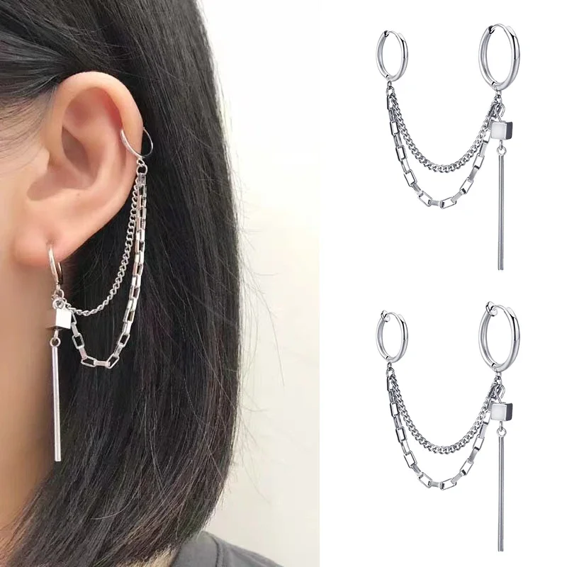 Unisex Stainless Steel Earrings Clip Cross Tassel Chain Ear Stud Earring Punk Piercing Ear Accessories Hip Hop Jewelry Gifts
Unisex Stainless Steel Earrings Clip Cross Tassel Chain Ear Stud Earring Punk Piercing Ear Accessories Hip Hop Jewelry Gifts
