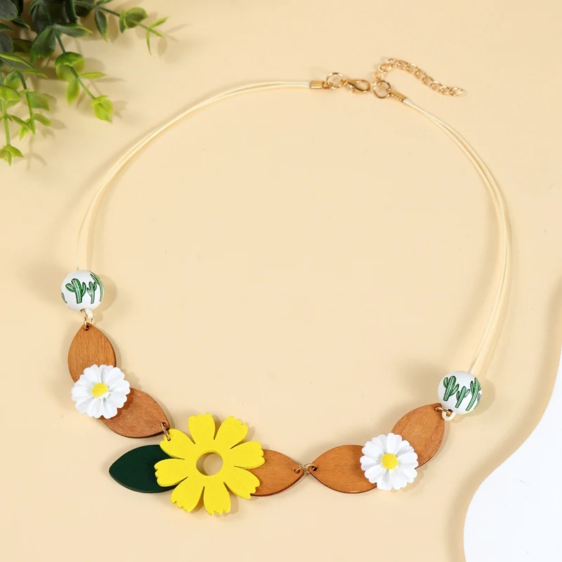 Vintage Ethnic Wooden Bib Necklace with Resin Flower Pendants Necklaces for Women Handmade Collar Jewelry
Vintage Ethnic Wooden Bib Necklace with Resin Flower Pendants Necklaces for Women Handmade Collar Jewelry