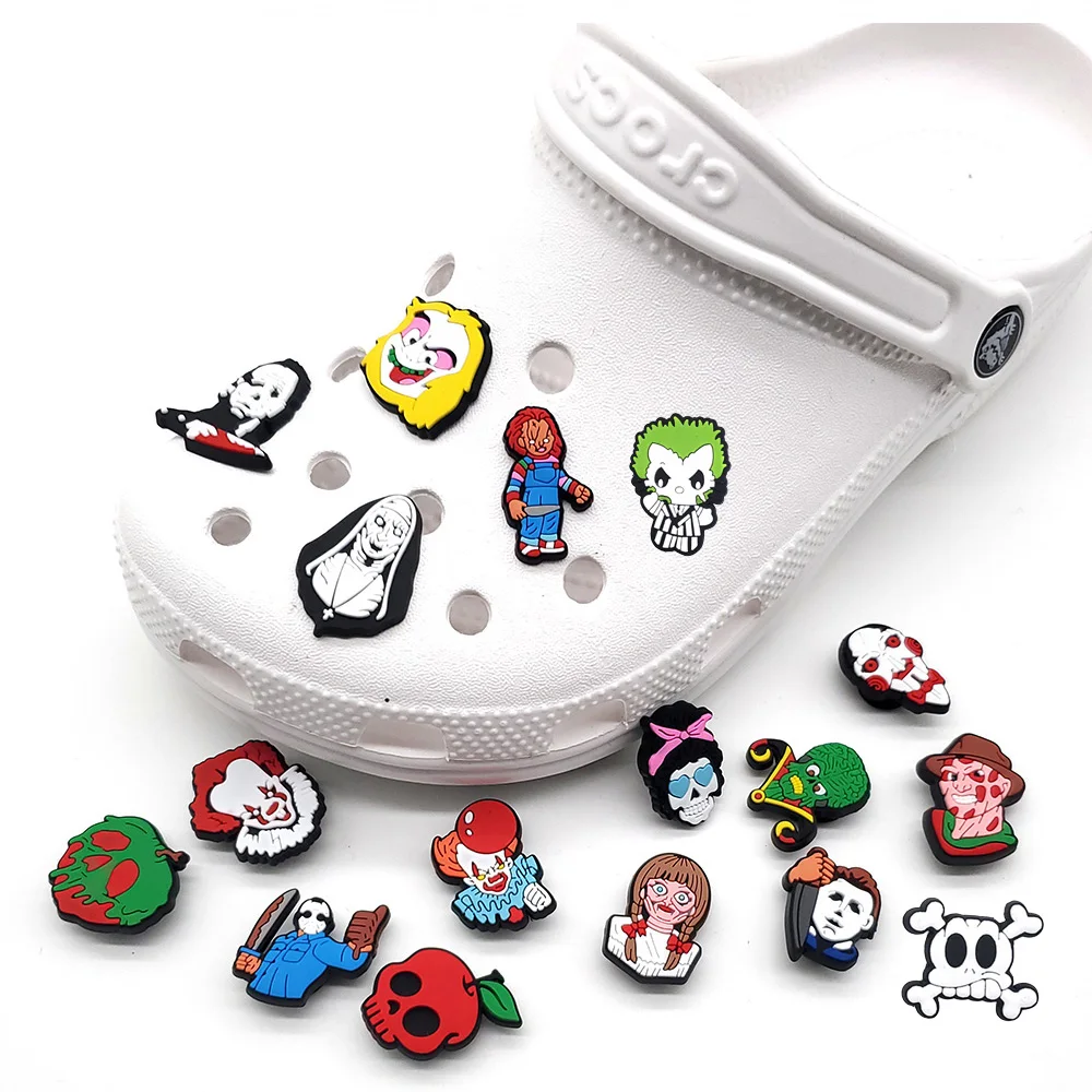 Funny Shoe Charms for Croc Halloween Series Decorations With Buckle Children Gifts Fit to Sandals and Slipper PVC Accessories
Funny Shoe Charms for Croc Halloween Series Decorations With Buckle Children Gifts Fit to Sandals and Slipper PVC Accessories