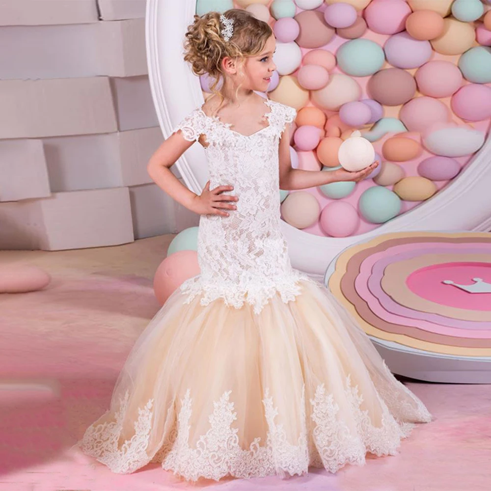 Fishtail Skirt Princess Dress Evening Gown Lace Short Sleeve Flower Girl Dress Wedding Birthday Party Baby Shower Photoshoot
Fishtail Skirt Princess Dress Evening Gown Lace Short Sleeve Flower Girl Dress Wedding Birthday Party Baby Shower Photoshoot