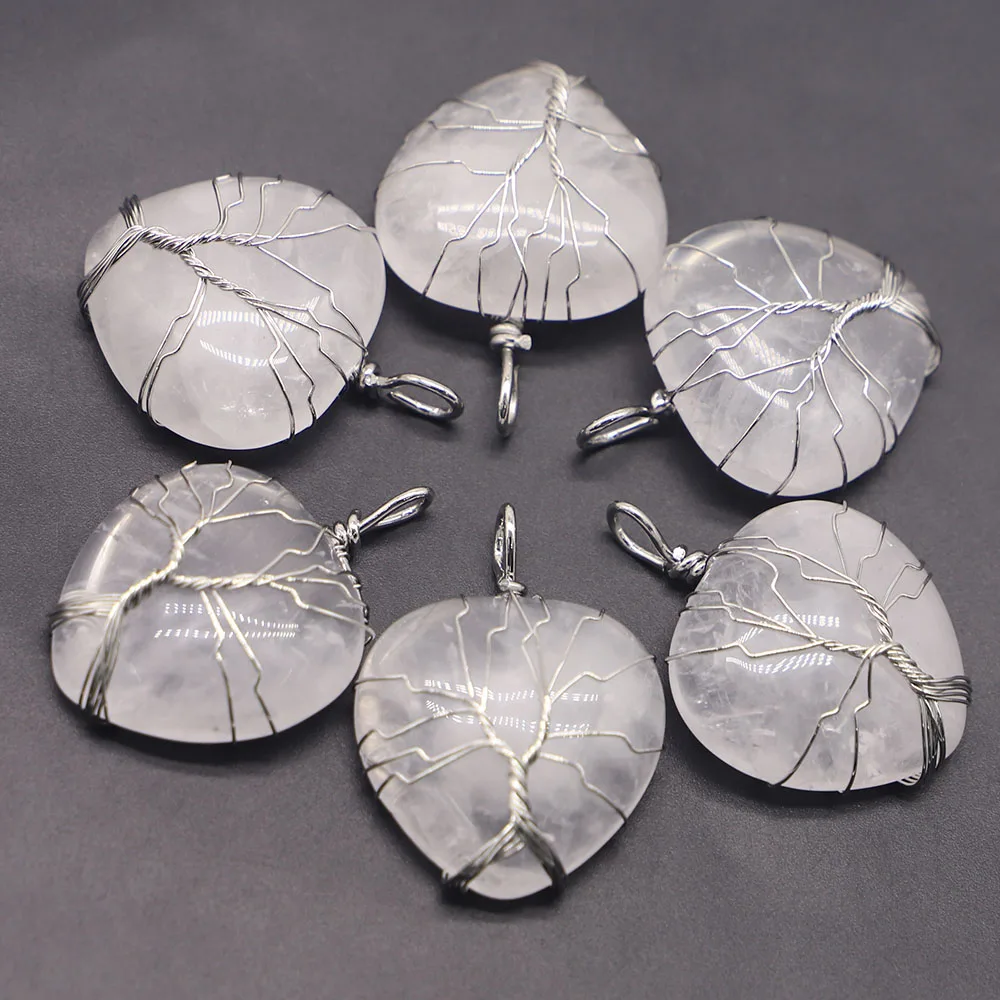 Free Shipping Natural Stone White Crystal Heart-shaped Couple Pendant Necklace Life Tree Winding Charm Jewelry Wholesale 5Pc/Lot
Free Shipping Natural Stone White Crystal Heart-shaped Couple Pendant Necklace Life Tree Winding Charm Jewelry Wholesale 5Pc/Lot