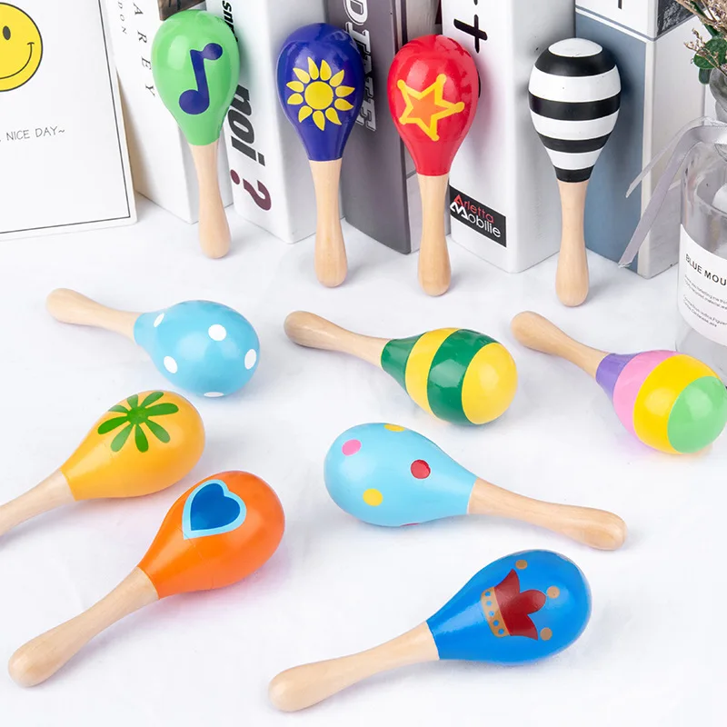 

1pc Wood Sand Hammer Colorful Musical Instruments Baby Child Toy Baby Party Gift Rattles Shaker Maraca Musical Kids Favor T H4n4