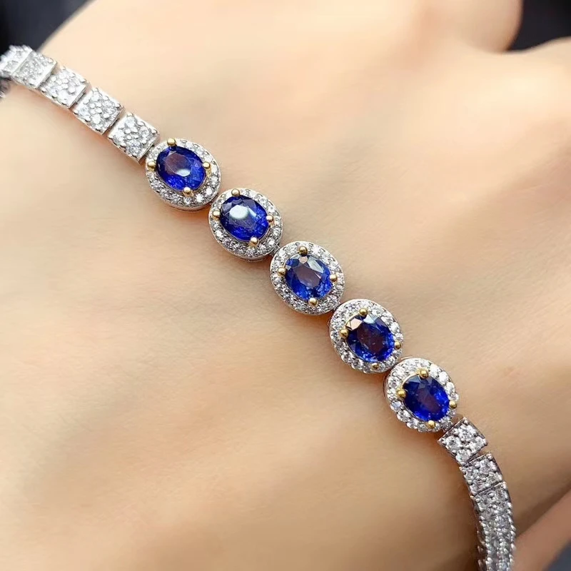 【M&T】Natural Sapphire Bracelet 925 Sterling Silver bracelet Women's wedding Jewelry Valentine's Day Christmas gift
【M&T】Natural Sapphire Bracelet 925 Sterling Silver bracelet Women's wedding Jewelry Valentine's Day Christmas gift