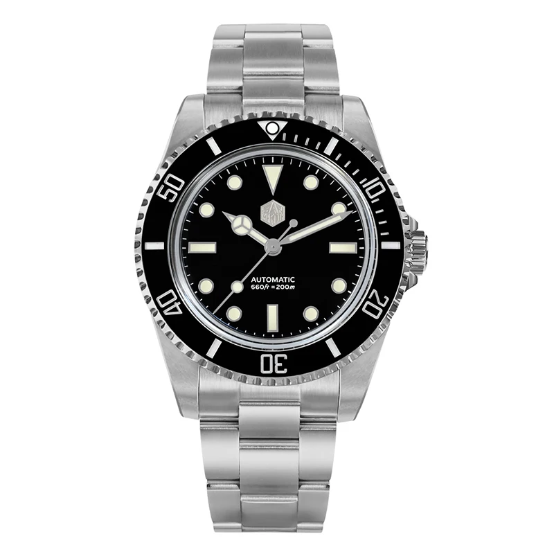 

San Martin Men Automatic Watch 40MM Luxury Mechanical Wristwatch Water Ghost Sapphire Diver 200M Waterproof BGW-9 Luminous YN55