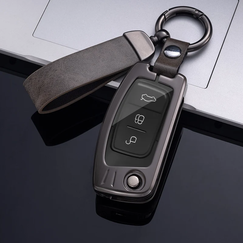 

New Metal Zinc Car Remote Key Cover Case For Ford Fiesta Focus 2 Ecosport Kuga Escape Falcon B-Max C-Max Eco Sport Galaxy