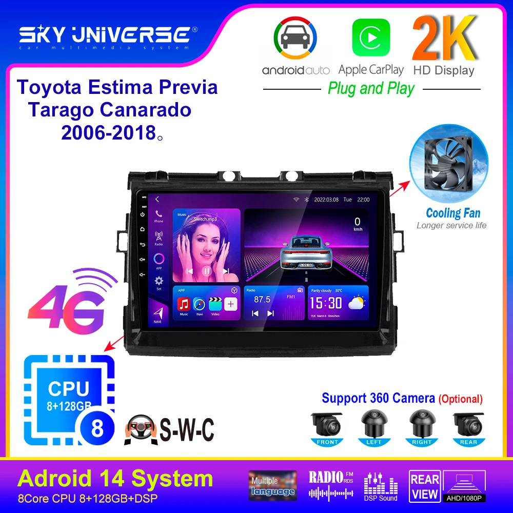 Автомобильный GPS-навигатор на Android для TOYOTA PREVIA/Estima/Tarago/ Canarado 2006-2018, автомобильный радиоприемник, стерео с Wi-Fi, 4G, AHD, DSP, CARPLAY
Автомобильный GPS-навигатор на Android для TOYOTA PREVIA/Estima/Tarago/ Canarado 2006-2018, автомобильный радиоприемник, стерео с Wi-Fi, 4G, AHD, DSP, CARPLAY