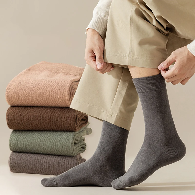 3 Pairs/Lot Men's Cotton Socks Thick Winter Warm Feet Pure Color High Quality Fashion Harajuku Mid Tub Long Comfort Sock
3 Pairs/Lot Men's Cotton Socks Thick Winter Warm Feet Pure Color High Quality Fashion Harajuku Mid Tub Long Comfort Sock