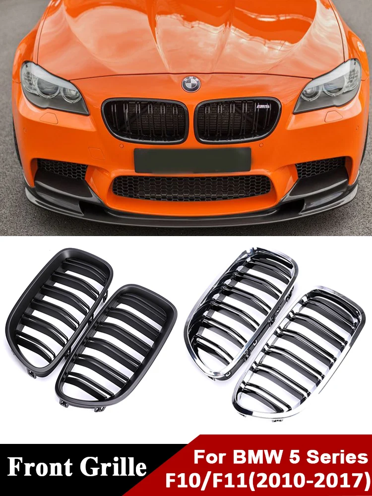 

Carbon Fiber Front Bumper Kidney Grille M5 Chrome Black Grill For BMW 5 Series F10 F11 F18 2010-2017 Facelift Car Accessories