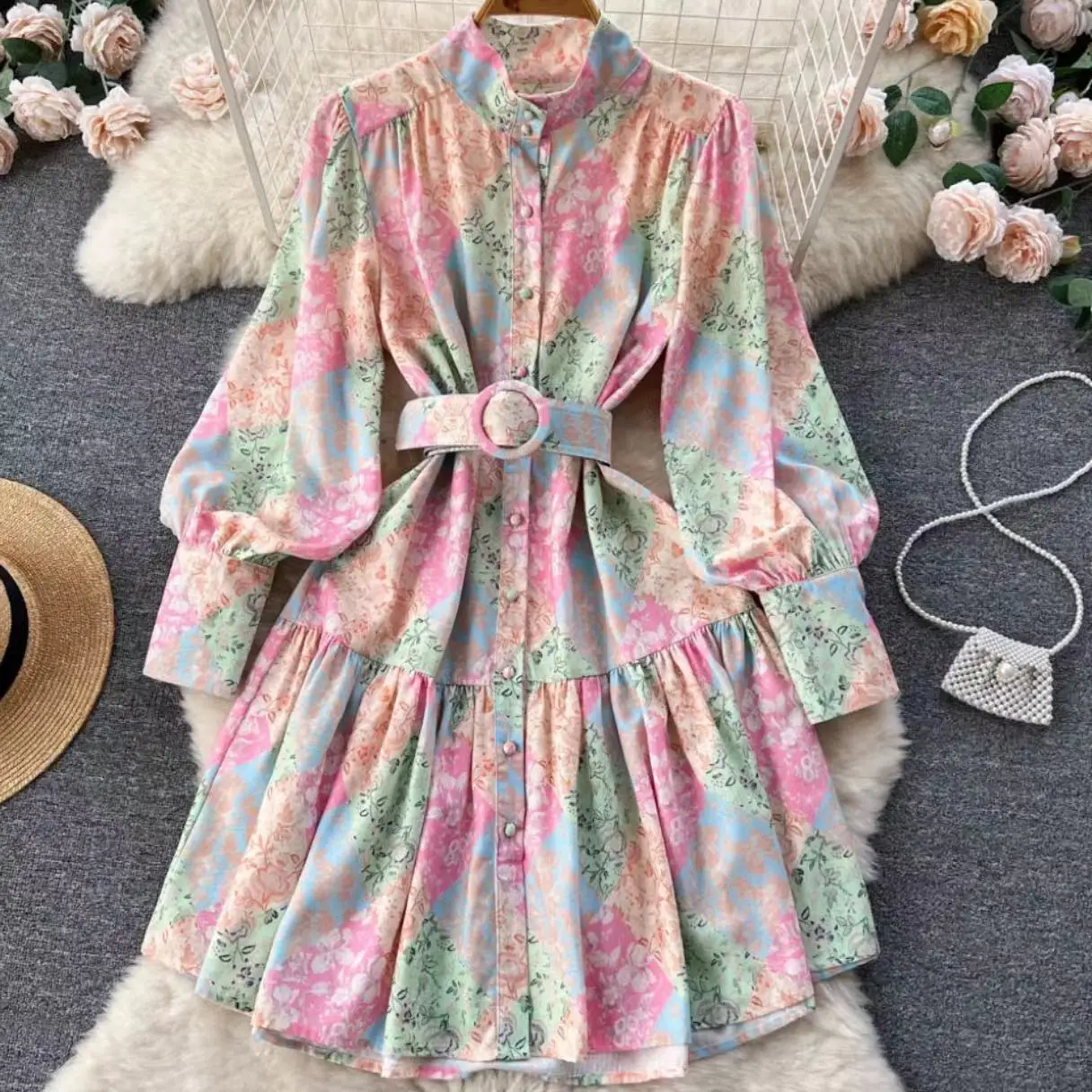 Autumn 2023 New Vintage Flower Print Dresses Women's Long Lantern Sleeve Single Breasted Belt A Line Elegant Dress Vestidos
Autumn 2023 New Vintage Flower Print Dresses Women's Long Lantern Sleeve Single Breasted Belt A Line Elegant Dress Vestidos