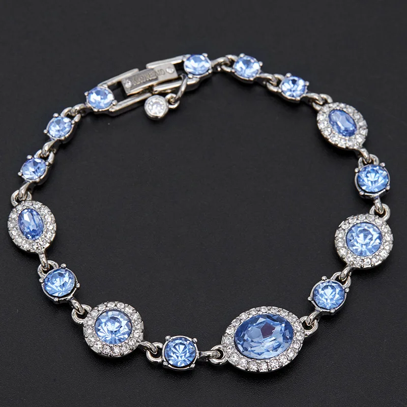 

The Same Luxurious Round Crystal Zirconia Sparkling Rhinestone Bracelet From European and American Fashion Brands