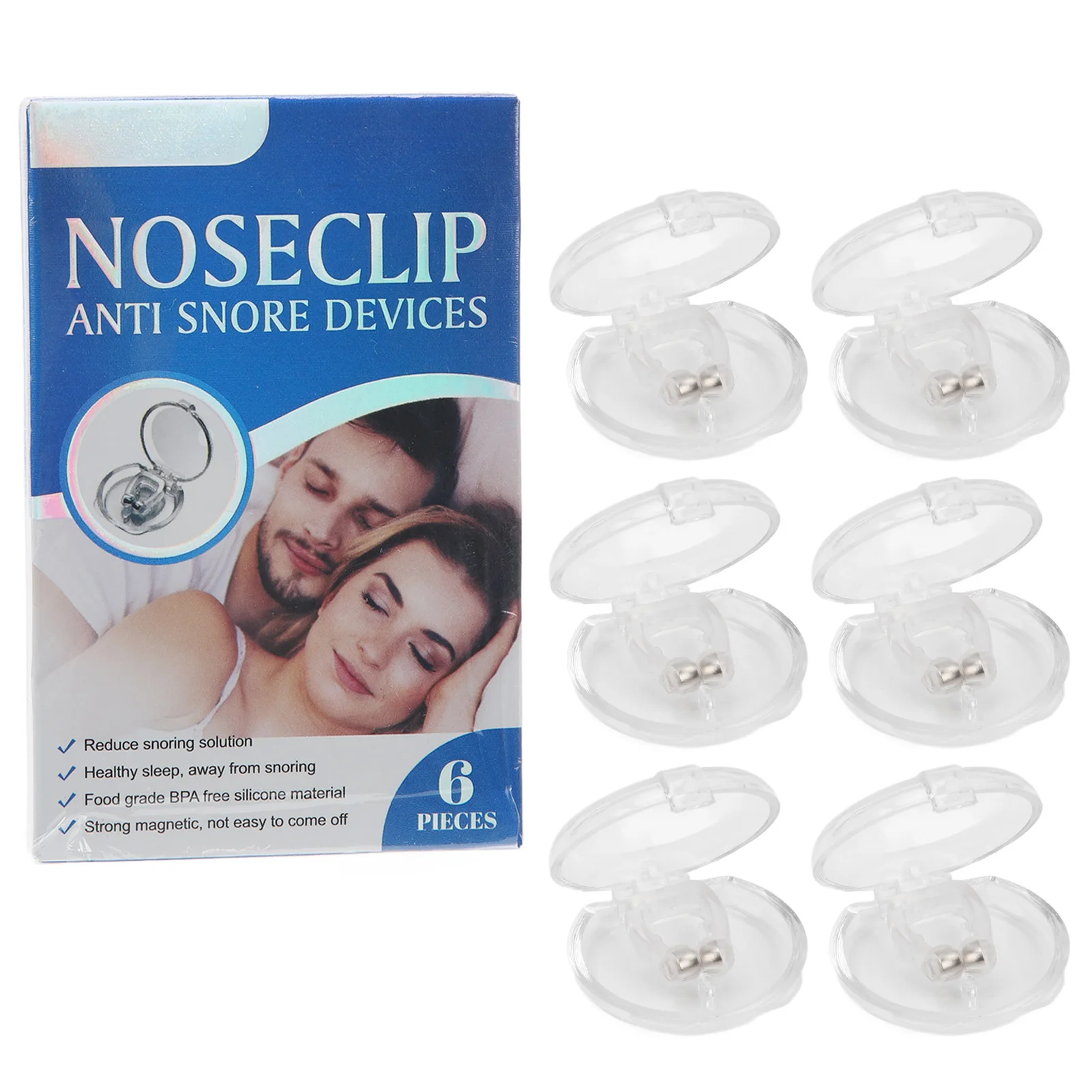 6pcs Snoring Prevention Nose Clip Snoreless Nose Clip Soft Promote Breathing Snoring Reducing Magnetic for Traveling for Woman
6pcs Snoring Prevention Nose Clip Snoreless Nose Clip Soft Promote Breathing Snoring Reducing Magnetic for Traveling for Woman
