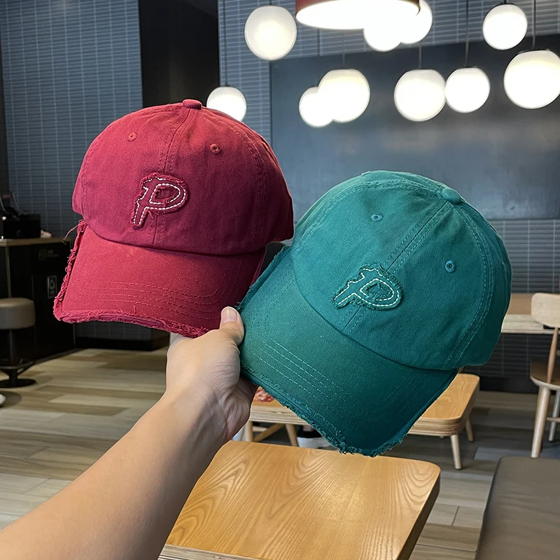 New Retro Fashion P Letter Curved Brim Baseball Cap Female Student Soft Top Distressed Broken Edge Peaked Cap Male
New Retro Fashion P Letter Curved Brim Baseball Cap Female Student Soft Top Distressed Broken Edge Peaked Cap Male