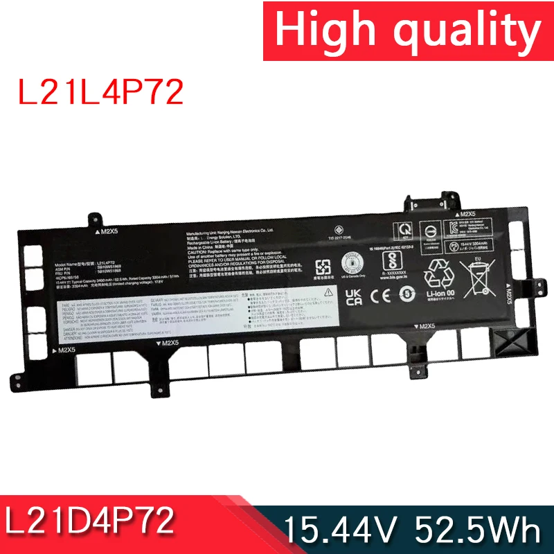 NEW L21D4P72 L21L4P72 15.44V 52.5Wh Laptop Battery For Lenovo ThinkPad T16 Gen 1 P16S
NEW L21D4P72 L21L4P72 15.44V 52.5Wh Laptop Battery For Lenovo ThinkPad T16 Gen 1 P16S