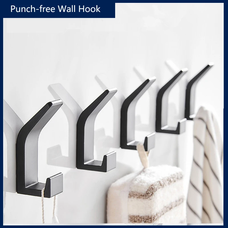 No Drilling Double Hook Black White Towel Hook For Bathroom Clothes Coat Hook Bedroom Robe Hook Livingroom Kitchen Accessories
No Drilling Double Hook Black White Towel Hook For Bathroom Clothes Coat Hook Bedroom Robe Hook Livingroom Kitchen Accessories