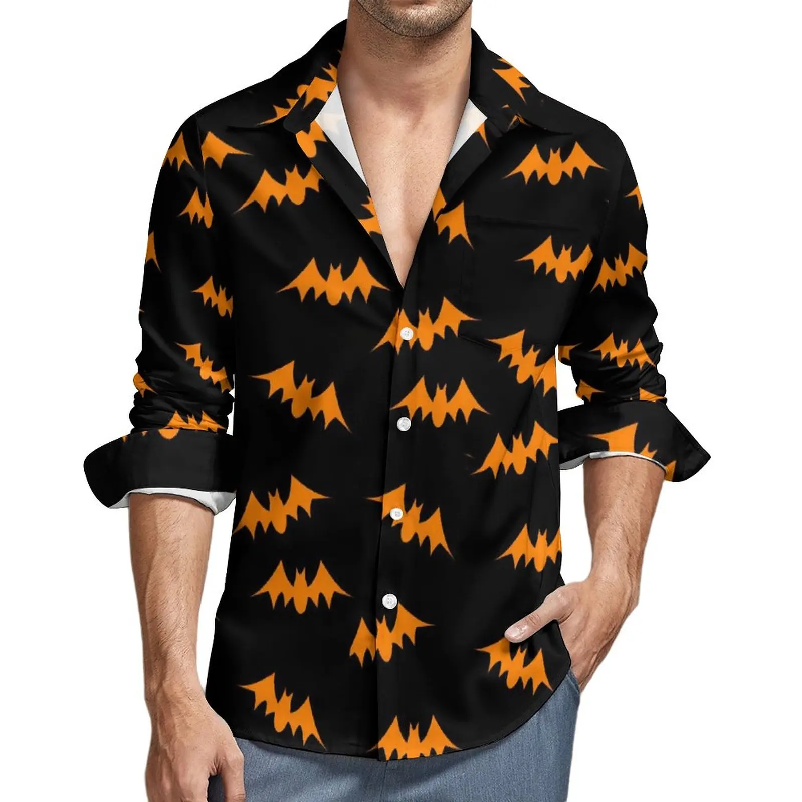 Orange Bat Shirt Halloween Print Casual Shirts Long Sleeve Design Aesthetic Blouses Spring Retro Oversize Clothes
Orange Bat Shirt Halloween Print Casual Shirts Long Sleeve Design Aesthetic Blouses Spring Retro Oversize Clothes