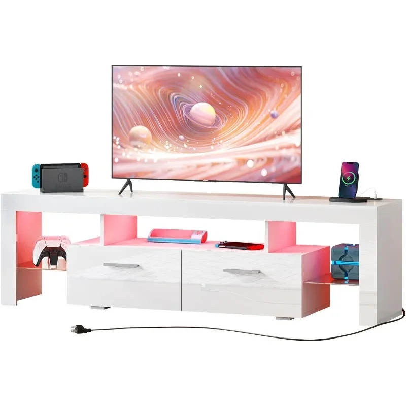 TV Stand with Power Outlet & LED Lights Modern TV Stand for 55 65 70 75 inch TV Gaming Entertainment Center Media
TV Stand with Power Outlet & LED Lights Modern TV Stand for 55 65 70 75 inch TV Gaming Entertainment Center Media