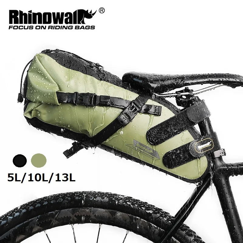 

Rhinowalk Bicycle Saddle Bag Foldable Cycling Tail Rear Bag Waterproof Large Capacity MTB Road Bike Trunk Pannier Bag 5L/10L/13L