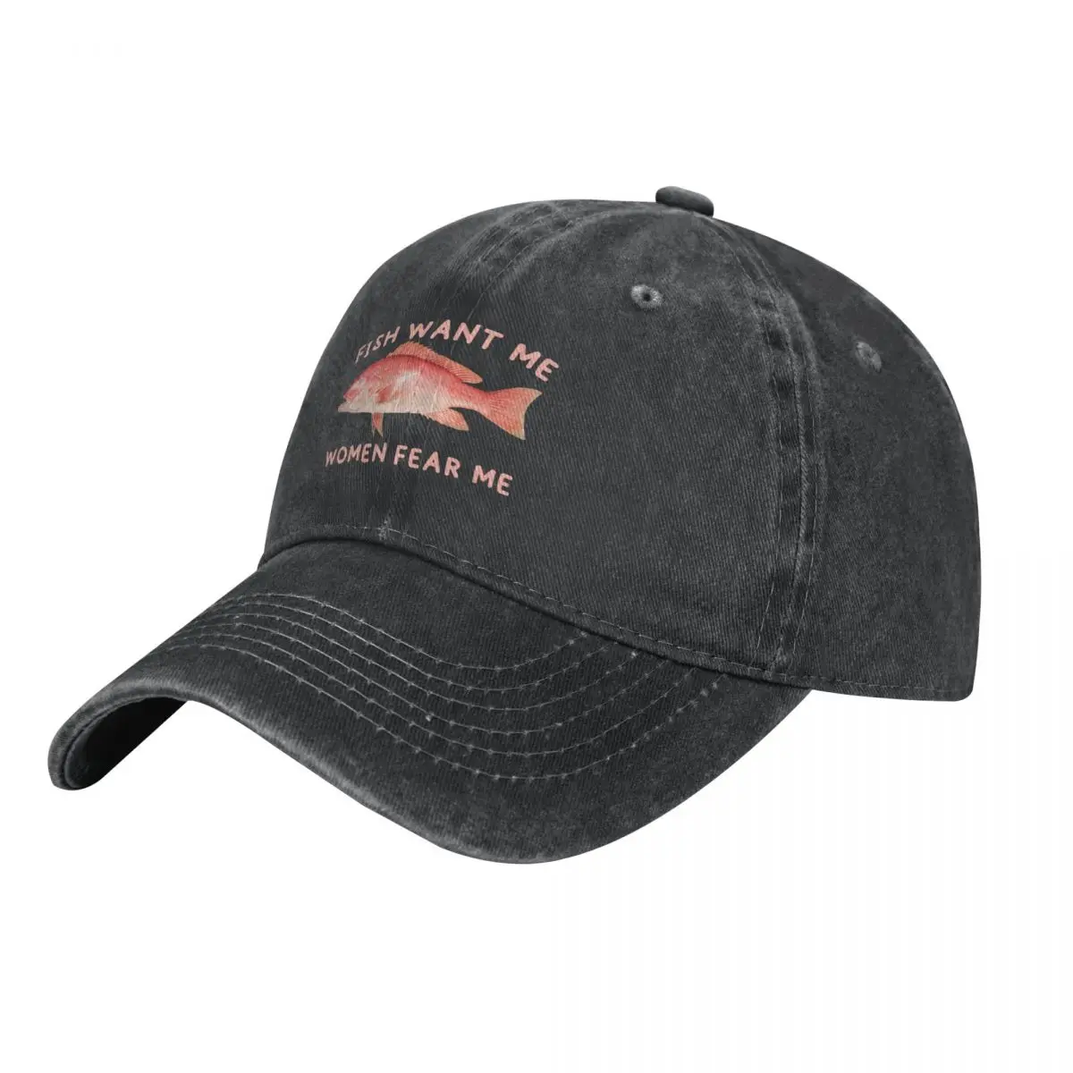 

Fish Want Me Women Fear Me Cowboy Hat New In Hat Fishing cap Wild Ball Hat Uv Protection Solar Mens Women's