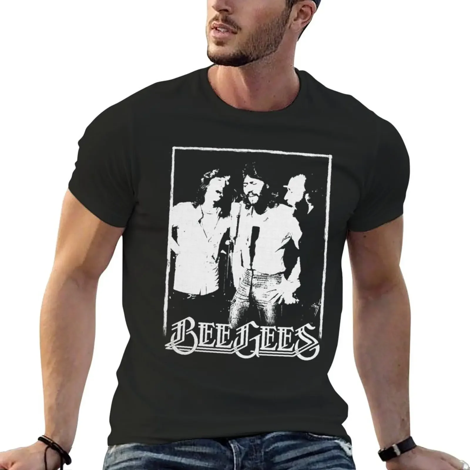 

Bee Gees Band Live Distressed Classic Artistic Retro Gift For Men Women T-shirt vintage clothes big and tall t shirts for men