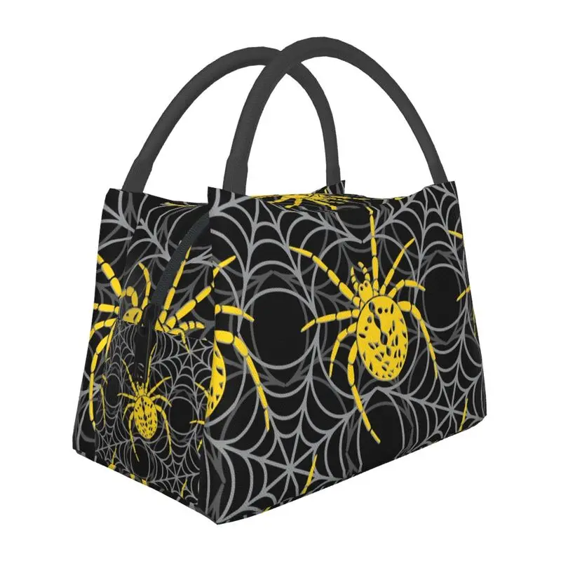 

Witches Be Like Spiders On A Web Insulated Lunch Tote Bag for Women Resuable Thermal Cooler Bento Box Work Travel lunchbag