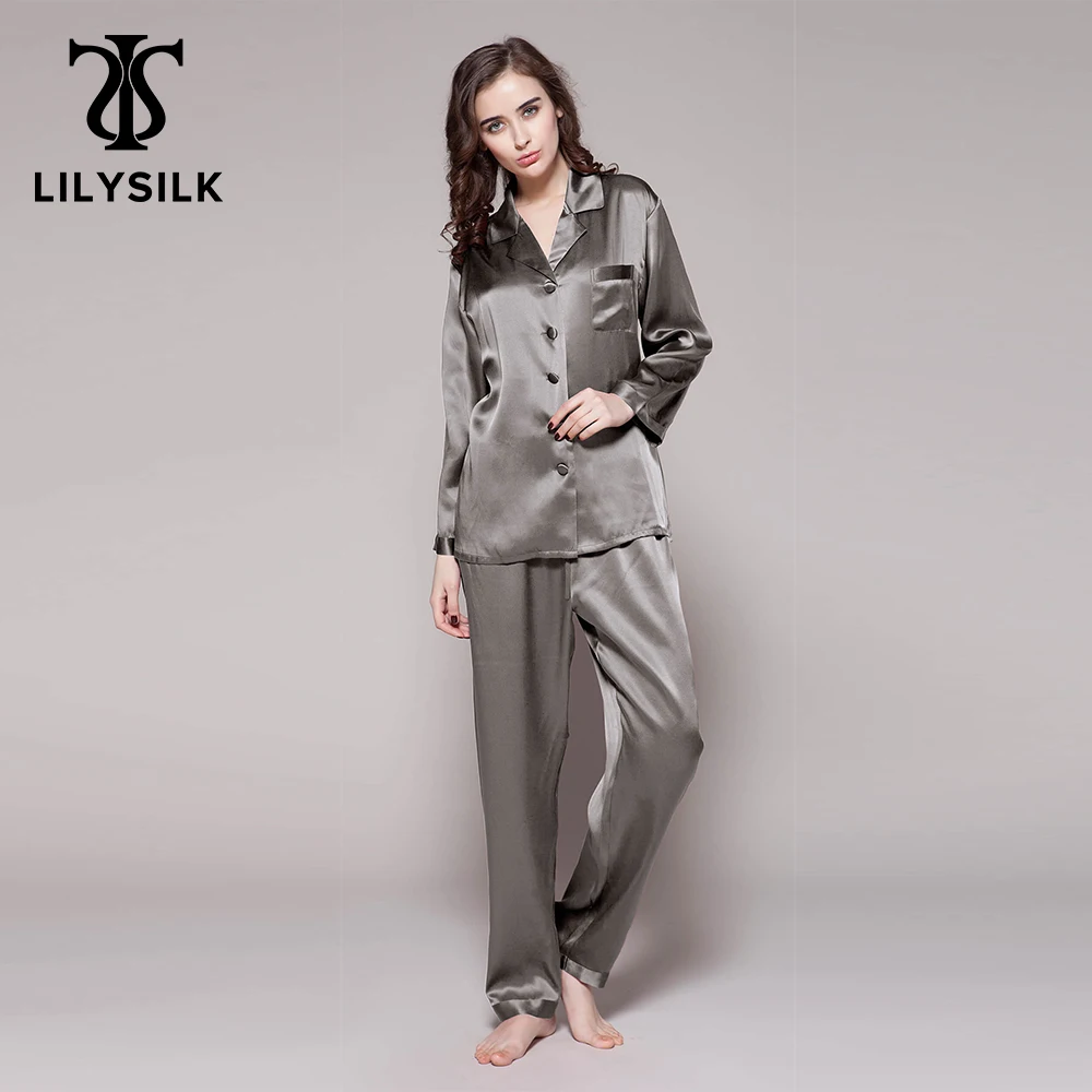 Пижамный комплект LILYSILK Женский, Шелковый комплект из двух предметов, на пуговицах спереди и брюки, Осень-зима
Пижамный комплект LILYSILK Женский, Шелковый комплект из двух предметов, на пуговицах спереди и брюки, Осень-зима