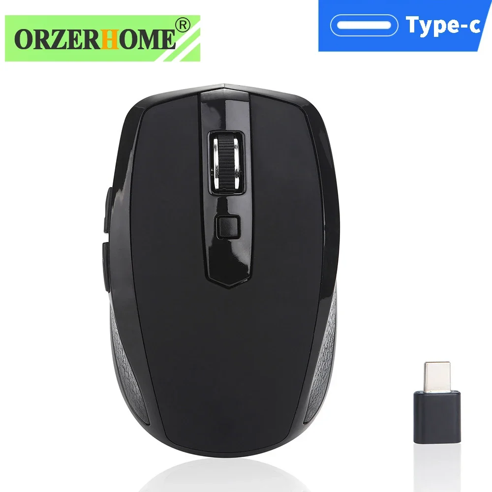 

Беспроводная игровая мышь ORZERHOME Type C 2,4 ГГц эргономичная игровая мышь 1600DPI Бесшумная оптическая мини-мышь для компьютера и ноутбука