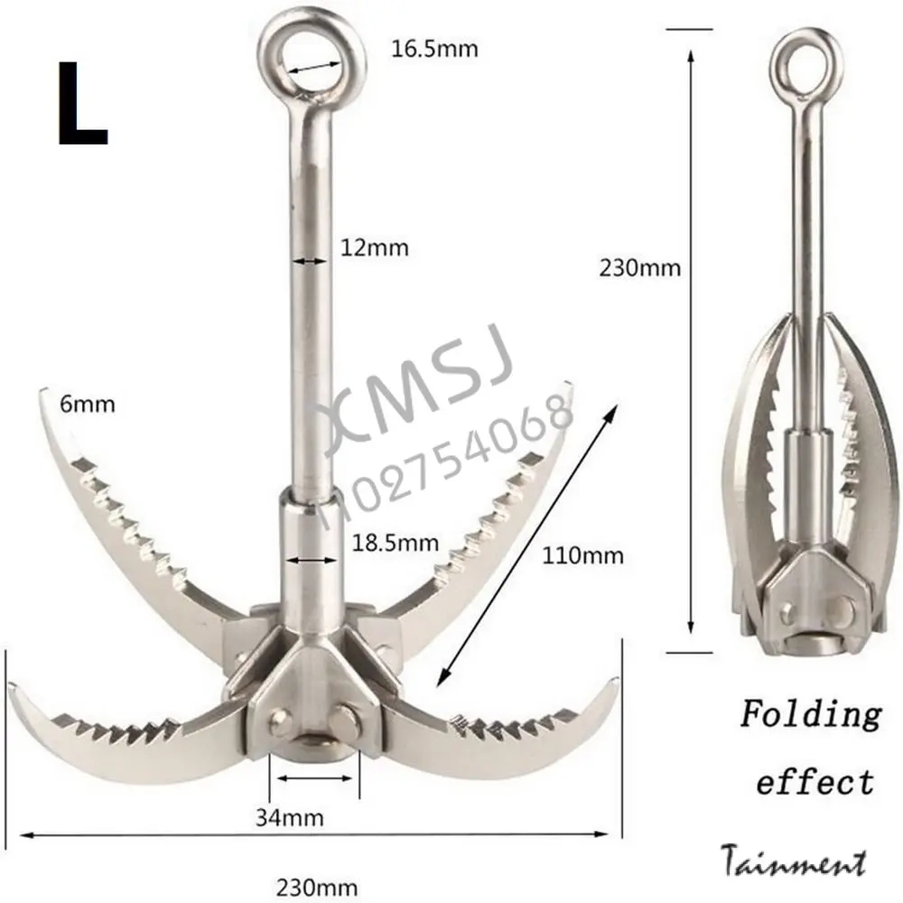 Climbing Hook Safety Multifunction Stainless Steel Gravity Hook Foldable Grappling Claw Outdoor Climbing Accessory Small/Large
Climbing Hook Safety Multifunction Stainless Steel Gravity Hook Foldable Grappling Claw Outdoor Climbing Accessory Small/Large