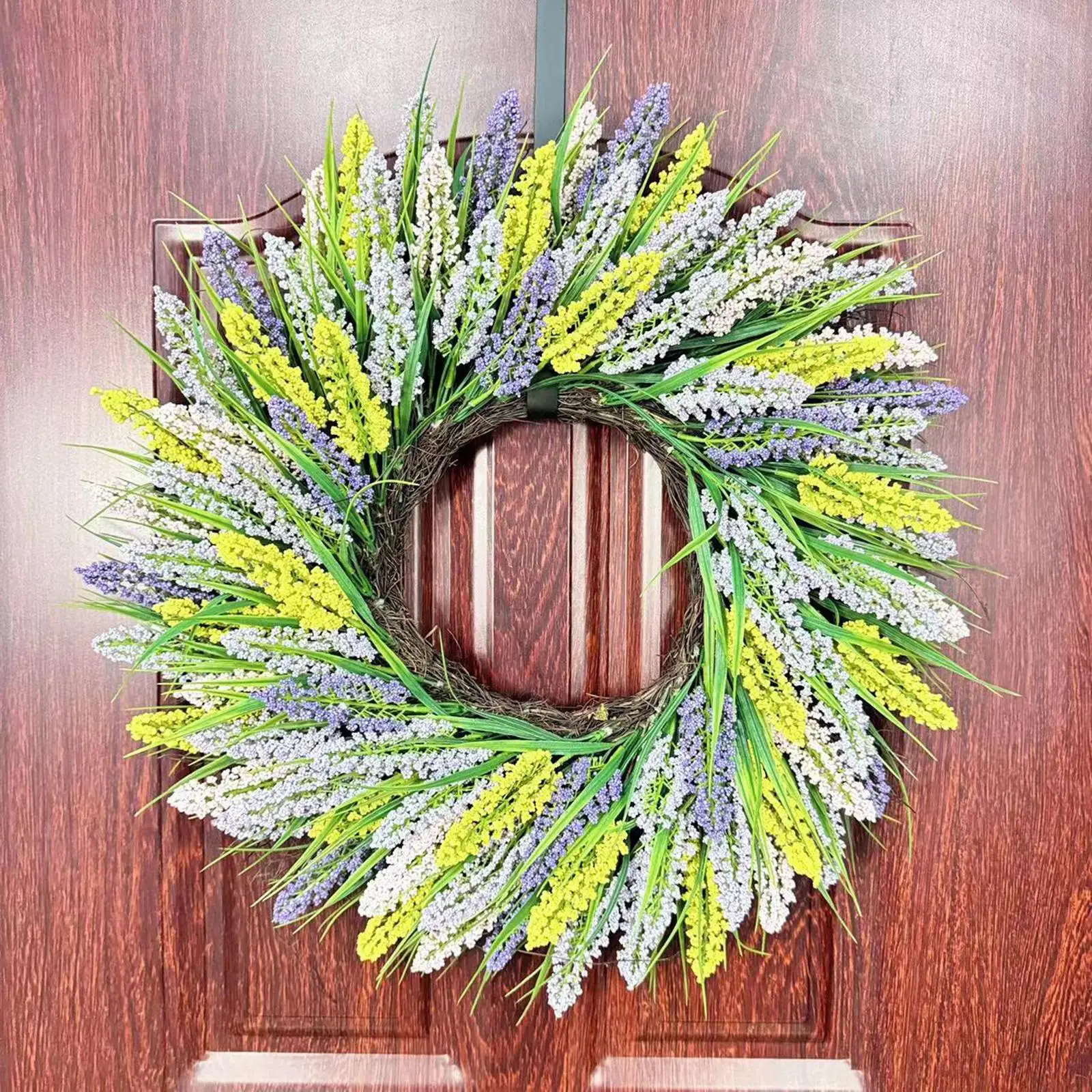 

Spring Tower Grass Wreath Simple Elegant Realistic Garland Adornment Front Door Wreath for Holiday Wall Farmhouse Home Decor