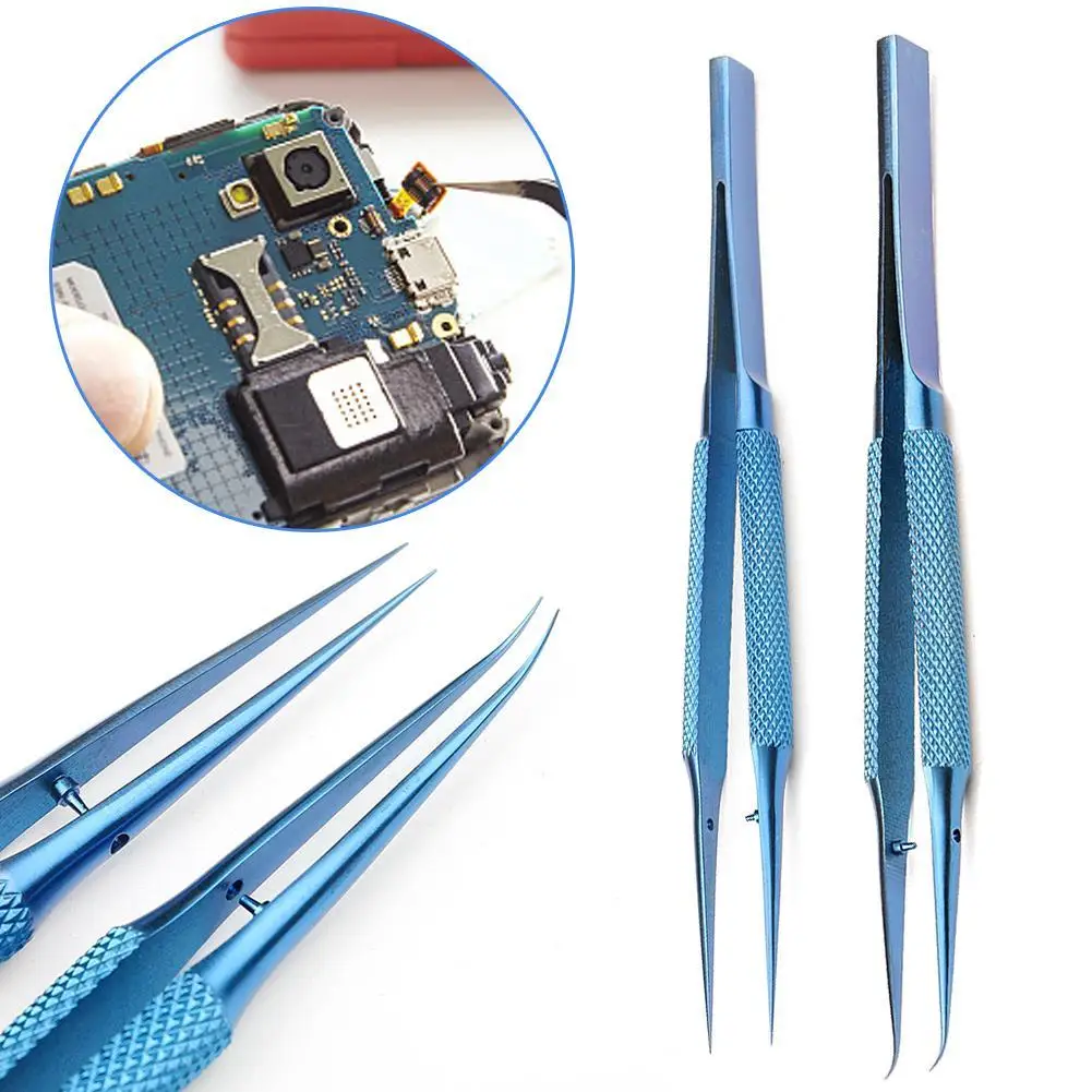 

Precision Titanium Alloy Tweezers Professional Repair Fingerprint Fly Line Phone Motherboard Antimagnetic Electronics Forceps