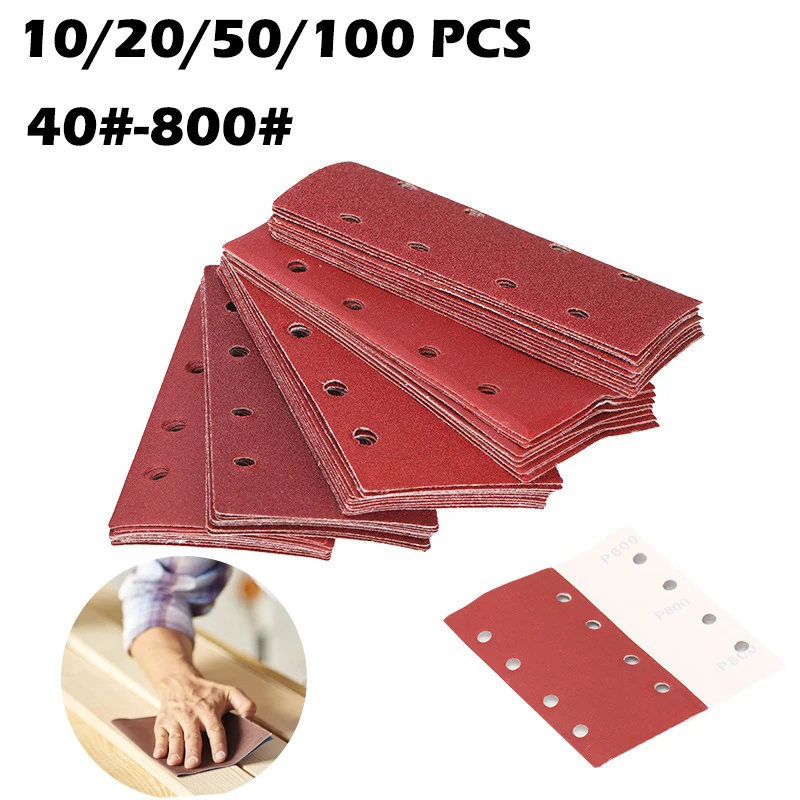 

93x185mm Square Sandpaper Grit Flocking Sand Paper Special Shaped Disc Abrasive Stone Glass Grinder For Wood Polish Tools 10PCS