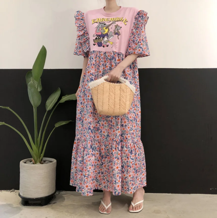 Korean Women Summer New 2023 Chic Fashion Printing Loose Casual O Neck Butterfly Sleeve Holiday Runway Maxi Dress
Korean Women Summer New 2023 Chic Fashion Printing Loose Casual O Neck Butterfly Sleeve Holiday Runway Maxi Dress