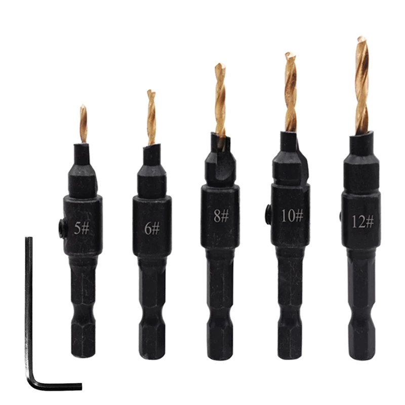 New 5PCS Shank Countersink Drill Bits Set Screw Carpentry Chamfer Hole Opener Woodworking Drill Punch Tools
New 5PCS Shank Countersink Drill Bits Set Screw Carpentry Chamfer Hole Opener Woodworking Drill Punch Tools