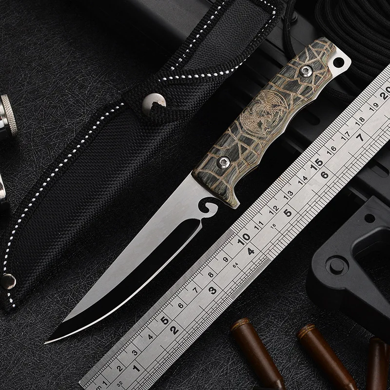 Outdoor Knife With High Hardness Sharp Wooden Handle Small Straight Knife Wilderness Survival Barbecue Meat-Eating Fruit Knife
Outdoor Knife With High Hardness Sharp Wooden Handle Small Straight Knife Wilderness Survival Barbecue Meat-Eating Fruit Knife