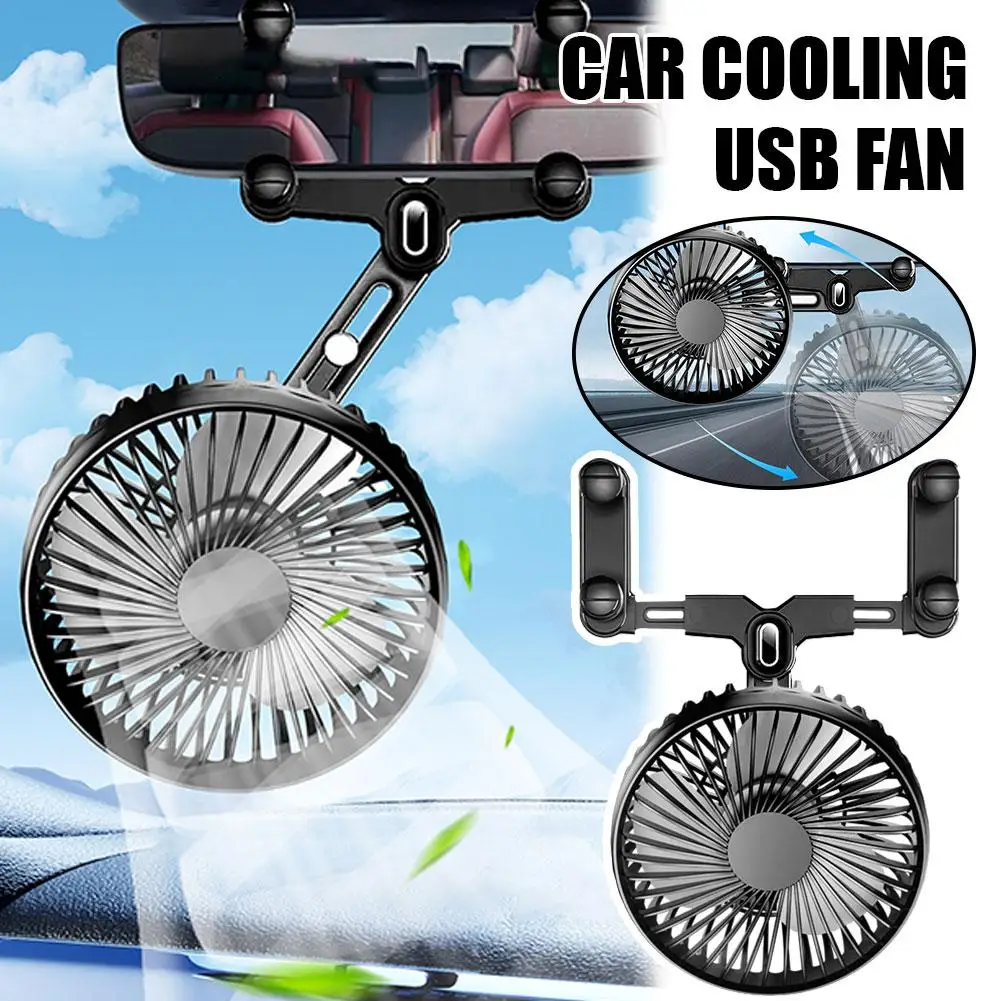 

Car Cooling Usb Fan Universal Adjustable 180degree Noise Fan Rear Fan Automobile Usb Auto Mirror Fan Auto Vehicle Small Vie I5w8