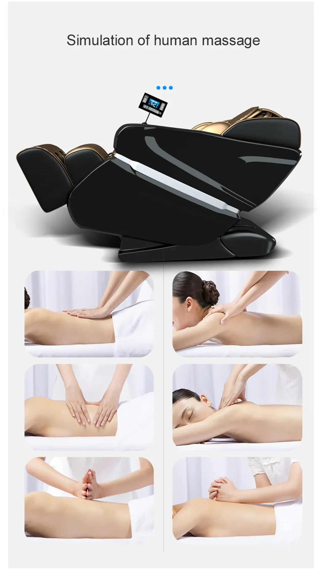 4D Luxury Full Body Massage Chair Massage Chair Zero Gravity LCD Screen Touch Controller Relaxing Massage Chair