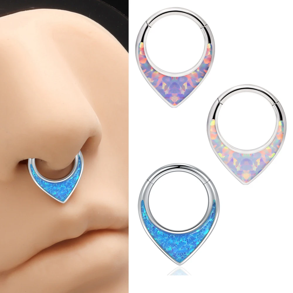 1PCS G23 Titanium Opal Septum Nose Ring Hinged Hoop Nose Ring Cartilage Ear Piercing Body Jewelry for Women and man New gift
1PCS G23 Titanium Opal Septum Nose Ring Hinged Hoop Nose Ring Cartilage Ear Piercing Body Jewelry for Women and man New gift