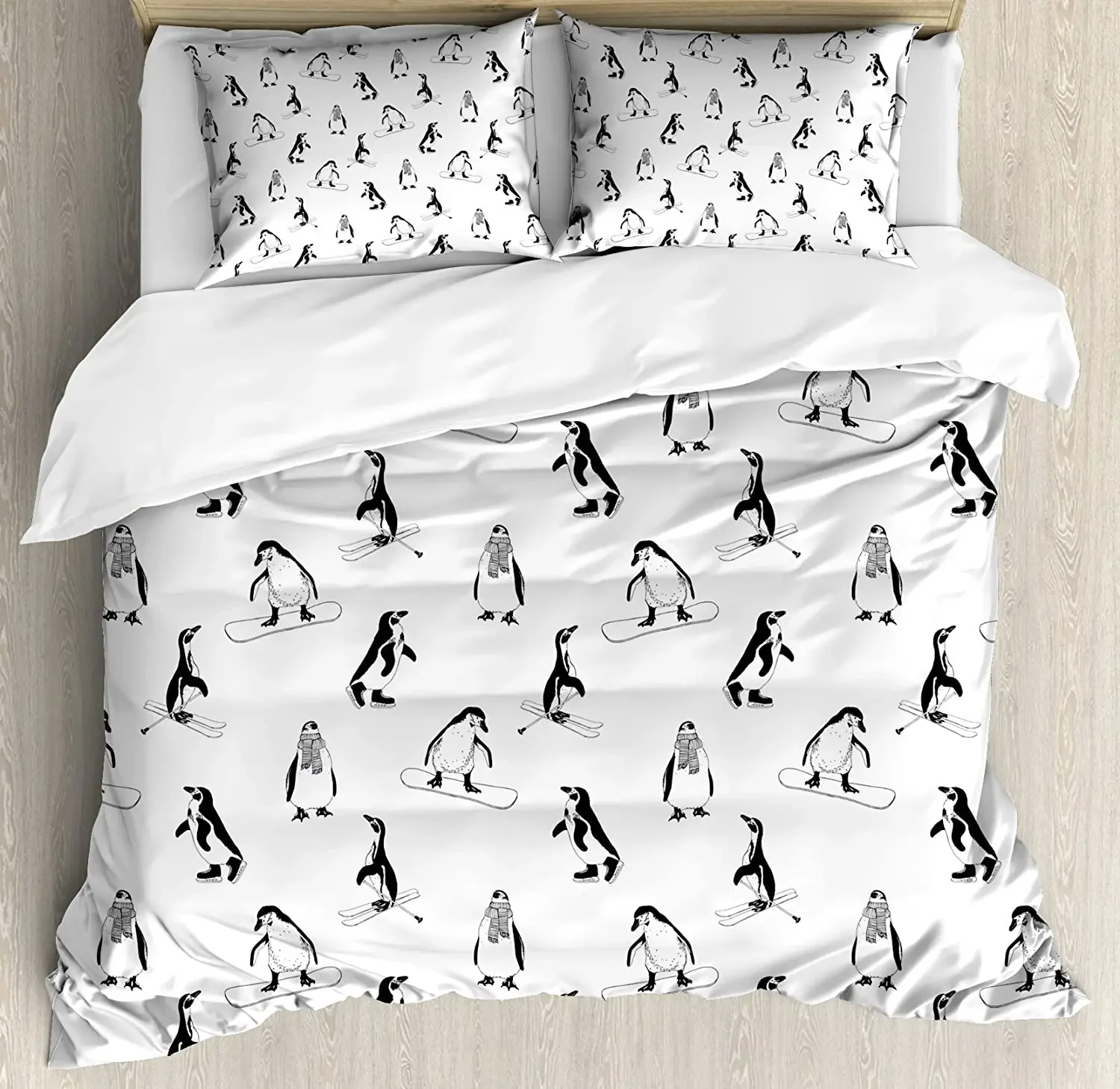 Kids Bedding Set For Bedroom Bed Home Skiing Penguins on Snowboards Winter Sports Themed P Duvet Cover Quilt Cover Pillowcase
Kids Bedding Set For Bedroom Bed Home Skiing Penguins on Snowboards Winter Sports Themed P Duvet Cover Quilt Cover Pillowcase