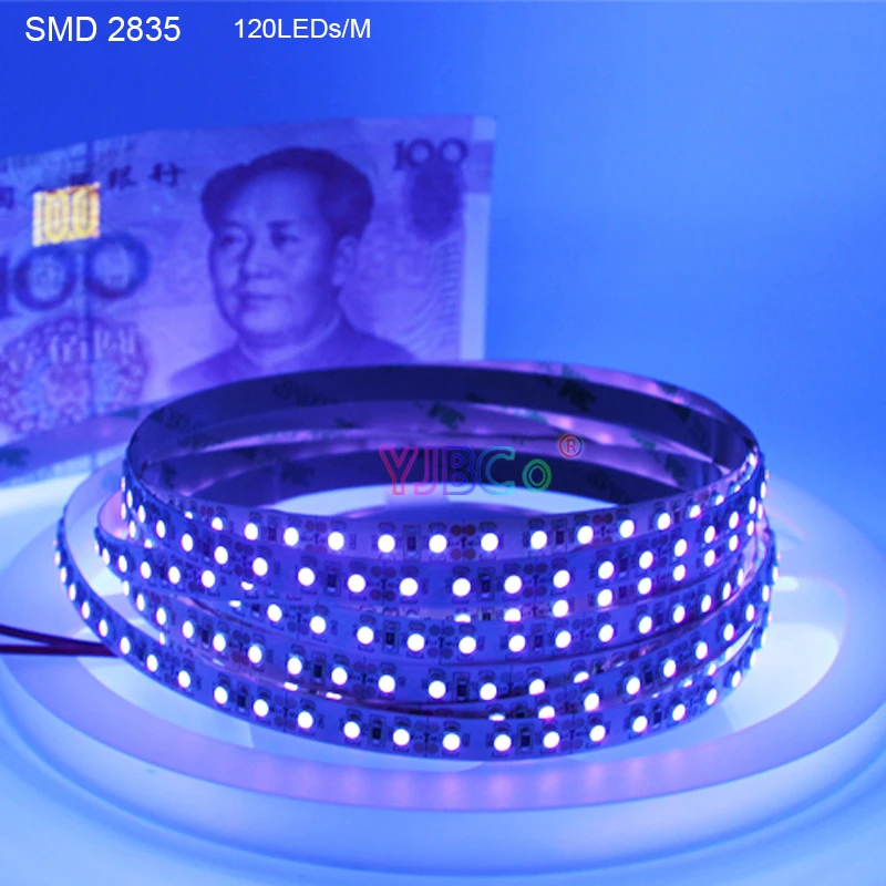 

Ультрафиолетовая СВЕТОДИОДНАЯ лента SMD 5050 2835 60 светодиодов/м, 12 В постоянного тока, 5 м, фиолетовая флуоресцентная лампа стандарта IP20/IP65 для диджея