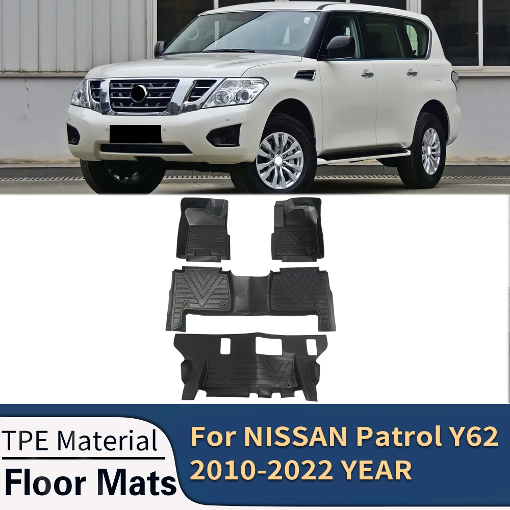 Автомобильные коврики для NISSAN патруль Y62 2010-2022 на 7 мест, всесезонные коврики из ТПЭ для ног, водонепроницаемые коврики для подноса, аксессуары для интерьера
Автомобильные коврики для NISSAN патруль Y62 2010-2022 на 7 мест, всесезонные коврики из ТПЭ для ног, водонепроницаемые коврики для подноса, аксессуары для интерьера
