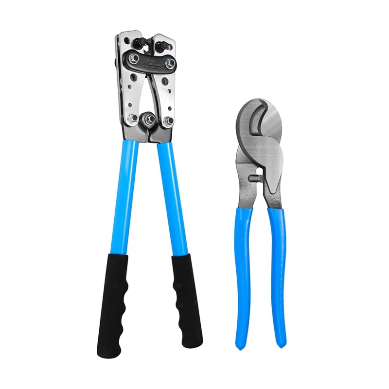 

Battery Cable Crimping Tool Parts Kit For AWG 10-1 Copper Ring Lug With Cable Cutter, Heavy Duty Crimper For Wire Lugs HX-50B