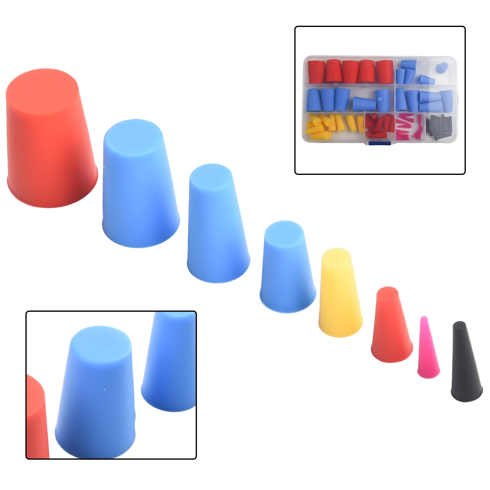 60 Pcs High Temp Silicone Rubber Tapered Plug Kit,Silicone Plugs Assortment Kit Accessories For Vehicles
60 Pcs High Temp Silicone Rubber Tapered Plug Kit,Silicone Plugs Assortment Kit Accessories For Vehicles