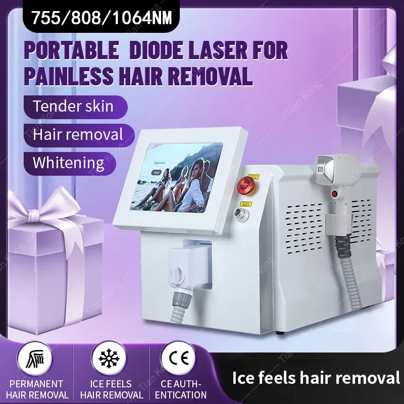 

808nm Freezing Point Painless Hair Removal ICE Platinum Diode Laser Hair Removal Machine 755 808 1064nm For Salons