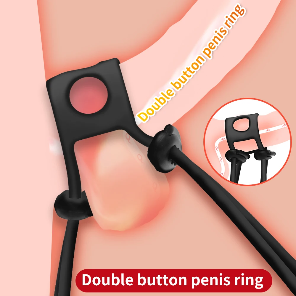 

Двойное кольцо для пениса регулируемое кольцо для члена мужские кости для задержки эякуляции Мужская клетка для визуального секса Силиконовое кольцо секс-игрушки для мужчин 2020 Новинка