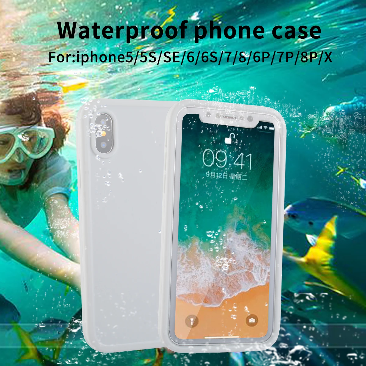 

IP68 Real Waterproof Phone Case For iPhone 12 11 Pro Max X XR XS 8 7 6 6S Plus 5 5S SE Full Protection Under Water Soft TPU Case