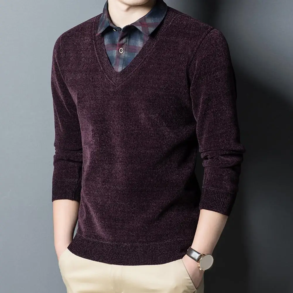 Men Sweater with Shirt Collar Men's Winter Knitwear Fake Two Pieces Pullover Sweater with Thick Fleece Lining High Neck for Slim
Men Sweater with Shirt Collar Men's Winter Knitwear Fake Two Pieces Pullover Sweater with Thick Fleece Lining High Neck for Slim