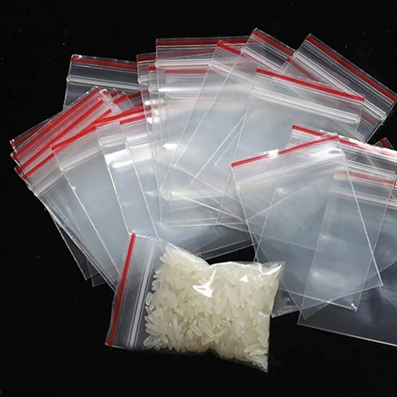 

100pcs Transparent Ziplock Opp Plastic Food Storage Bag Jewelry Gift Bag Non-Stick Cookie Candy Bag Cellophane Bag Seal Pocket