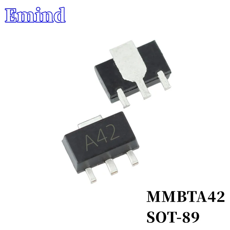 

200/500/1000/2000/3000Pcs MMBTA42 SMD Transistor SOT-89 Footprint A42 Silkscreen NPN 300V/500mA Bipolar Amplifier Transistor